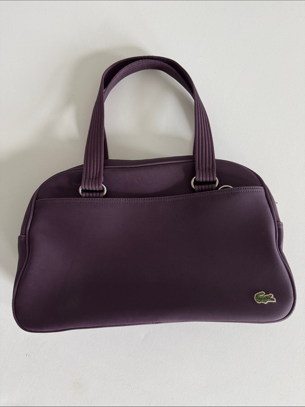 Genuine Lacoste Deep Plum Structured Shoulder Bag
